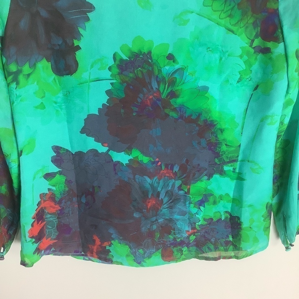 J. Crew Silk Hothouse‎ Floral Blouse 00 - Picture 5 of 10